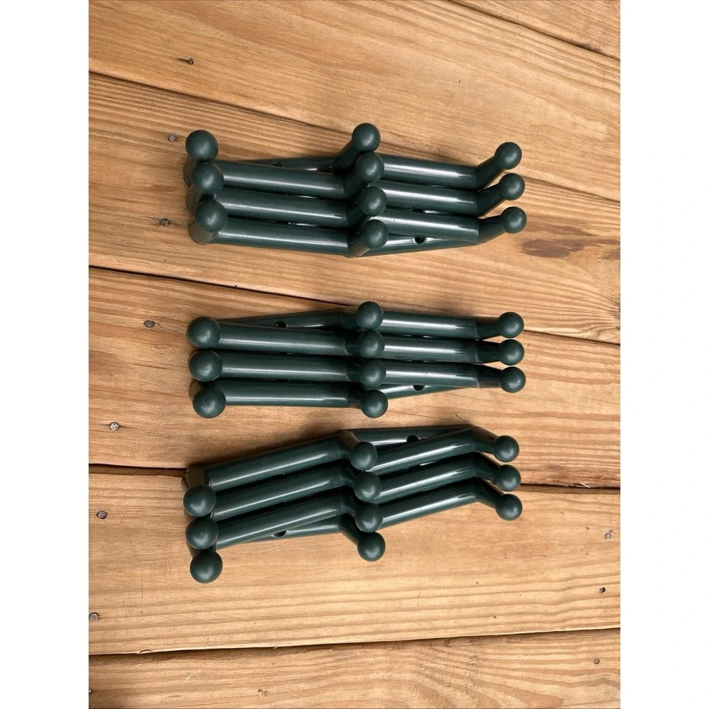 3 Vintage Accordion Plastic 10 Peg Rack Hanger Wall Cottage Core Bohemian